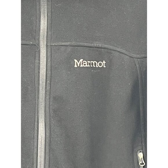 Marmot‎ Mens Windstopper Black Full-Zip Fleece Jacket Large Pockets Velcro Cuffs - Picture 3 of 15